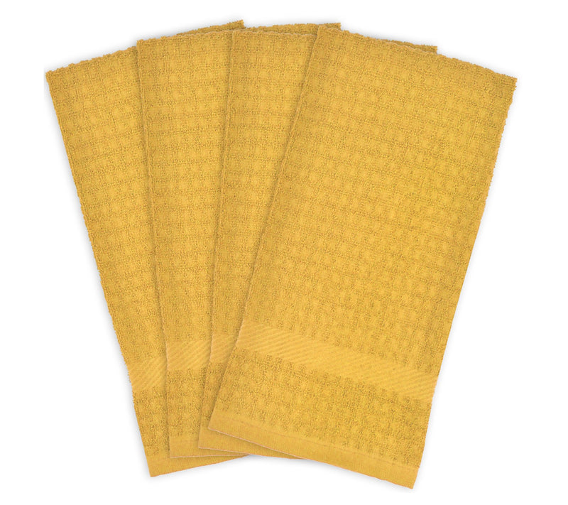 Design Imports Set of 4 Solid Waffle Terry Kitchen Towels — View 5
