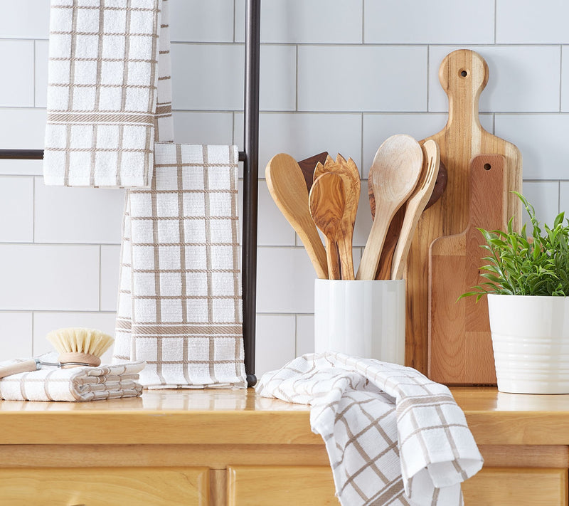Design Imports Set of 4 Windowpane Terry Kitchen Towels — View 23