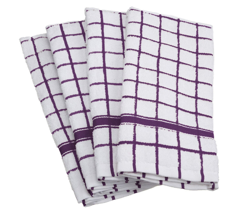 Design Imports Set of 4 Windowpane Terry Kitchen Towels — View 3