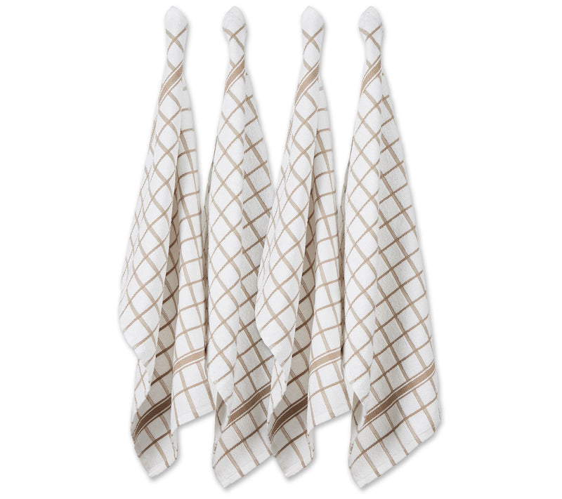 Design Imports Set of 4 Windowpane Terry Kitchen Towels — Main view