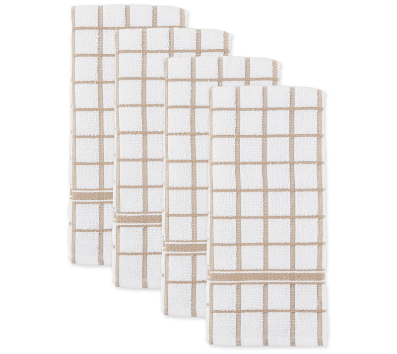 Design Imports Set of 4 Windowpane Terry Kitchen Towels — View 9