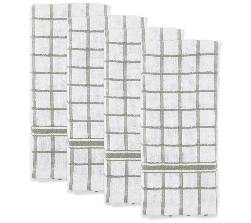 Design Imports Set of 4 Windowpane Terry Kitchen Towels — View 13