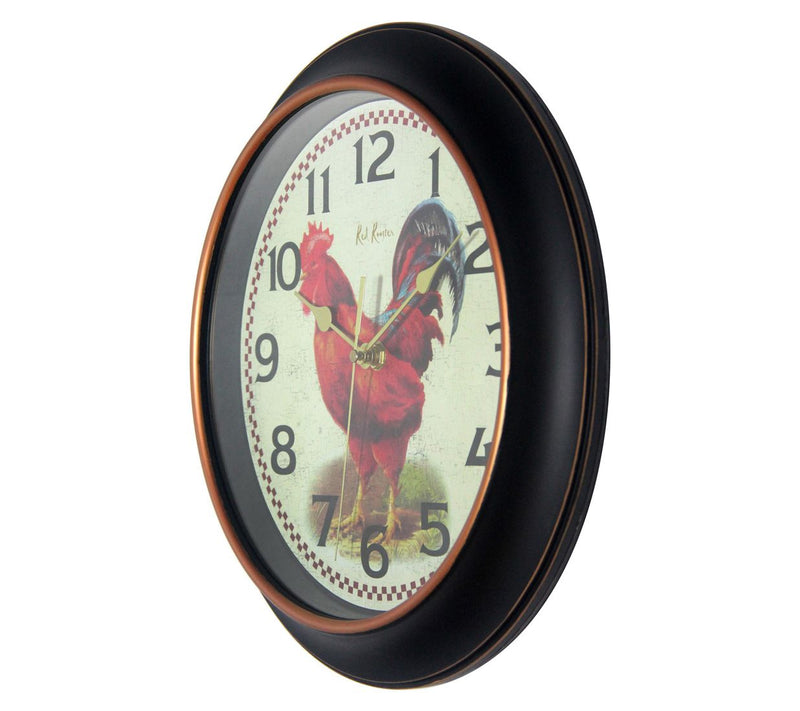 Infinity Instruments Red Rooster 12" Kitchen Clock — View 4