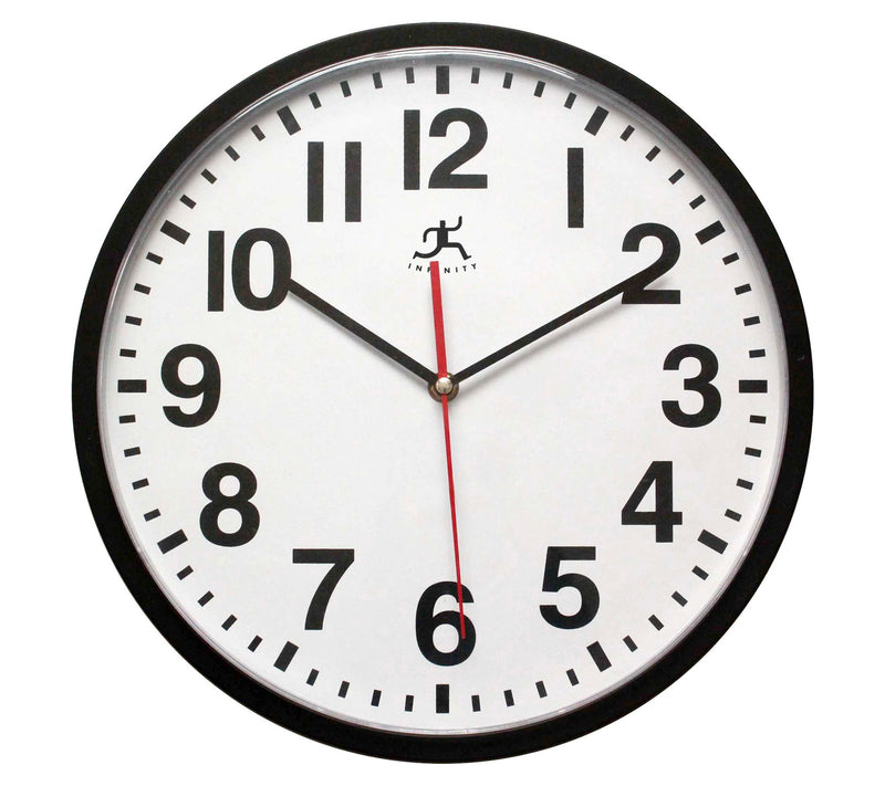 Infinity Instruments Pure 13" Simple Black WallClock — Main view