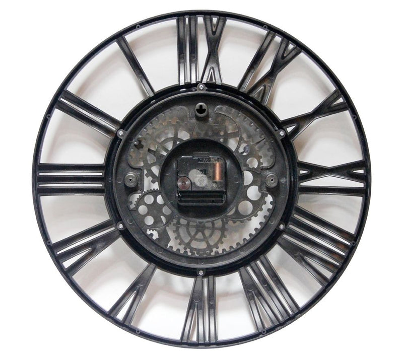 Infinity Instruments Roman Gear Silver 15" WallClock — View 2