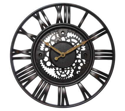 Infinity Instruments Roman Gear Silver 15" WallClock