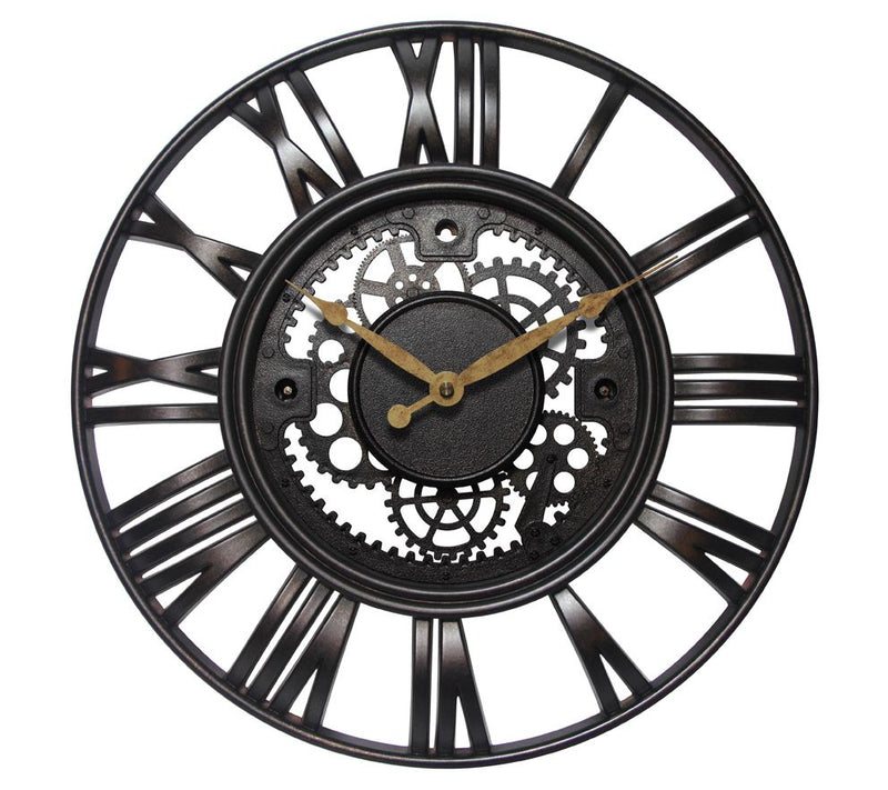 Infinity Instruments Roman Gear Silver 15" WallClock — Main view