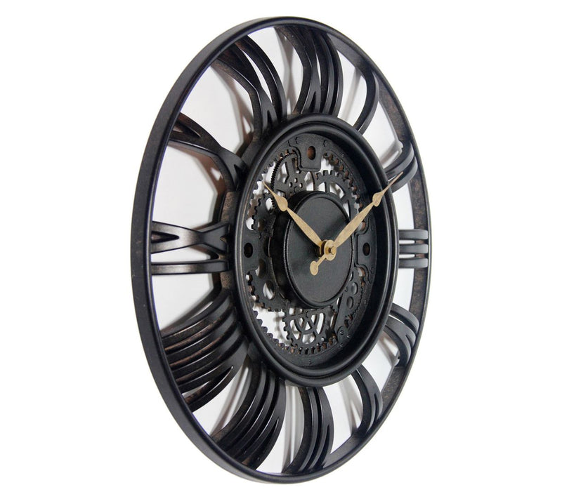 Infinity Instruments Roman Gear Silver 15" WallClock — View 3
