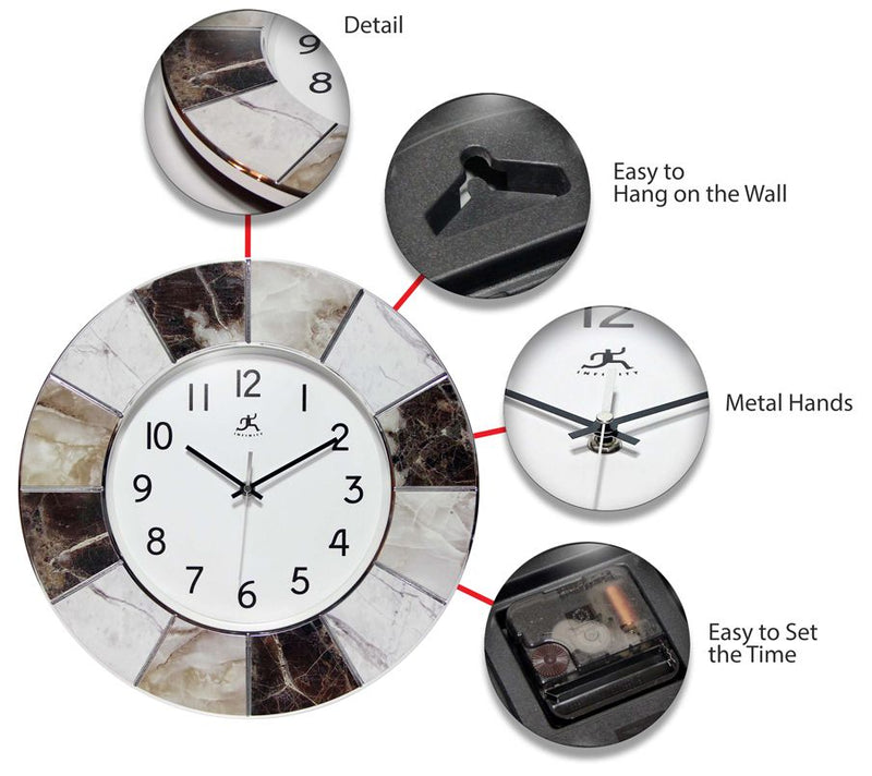 Infinity Instruments Modern Marble 16" Wall Clock — View 4