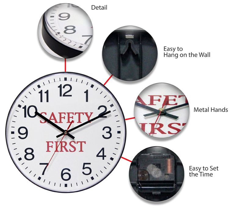 Infinity Instruments Safety First 12" BusinessClock — View 5