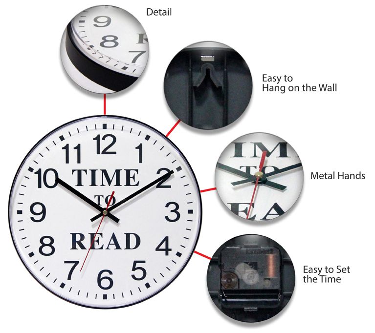 Infinity Instruments Time to Read 12" BusinessClock — View 4