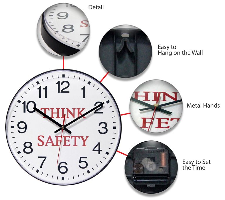 Infinity Instruments Think Safety 12" BusinessClock — View 4