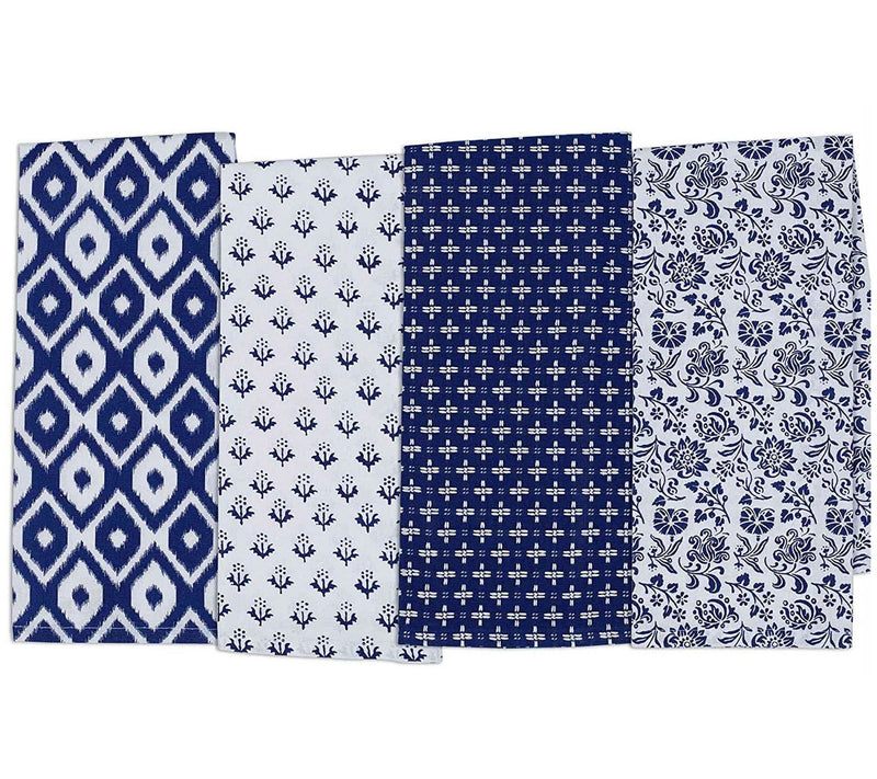 Design Imports 4-Piece Blue Market Kitchen Towels — Main view