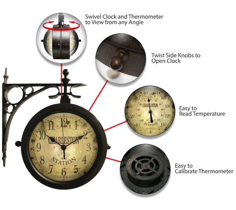 Infinity Instruments Charleston Outdoor Double-Sided Clock — View 5