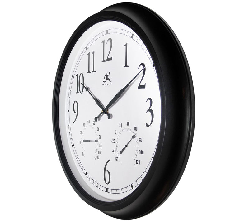 Infinity Instruments Classic Black Indoor/Outdoor Large Clock — View 3