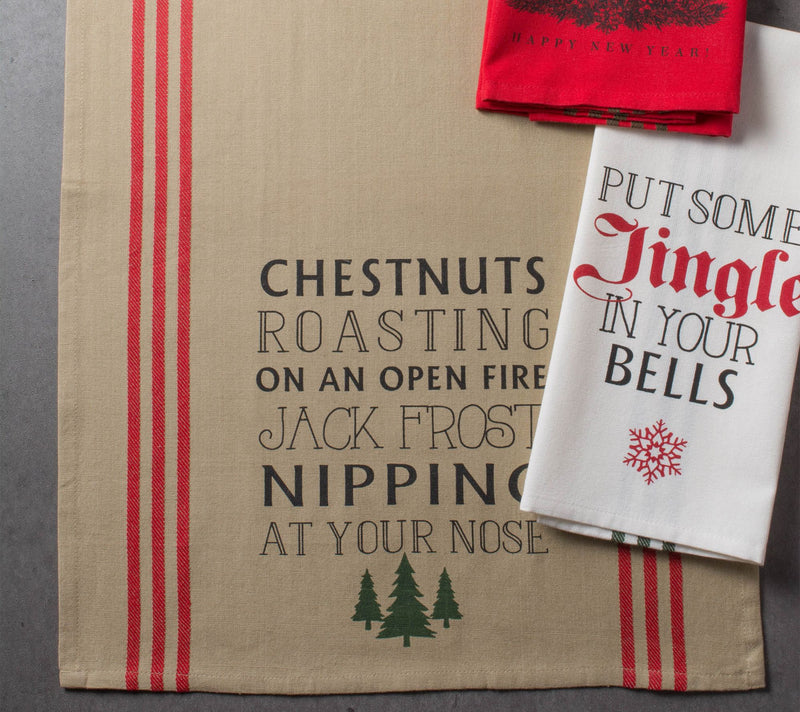 Design Imports Set of 3 Holiday Stag ChristmasKitchen Towels — View 3
