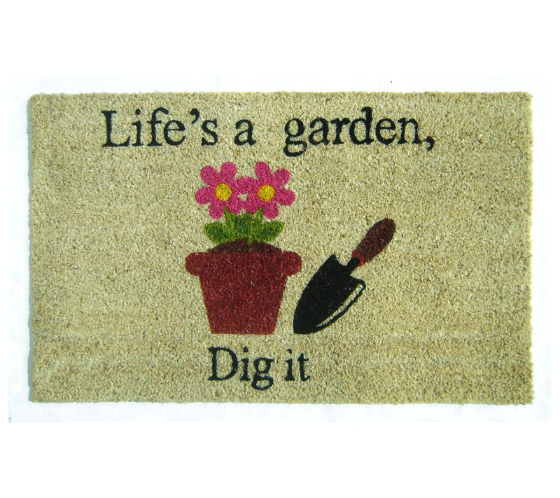 Life's a Garden Dig It - Coir Doormat with PVCBacking — Main view