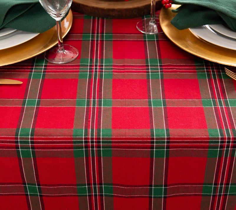 Design Imports Holiday Plaid Tablecloth 60" x 84" — View 4