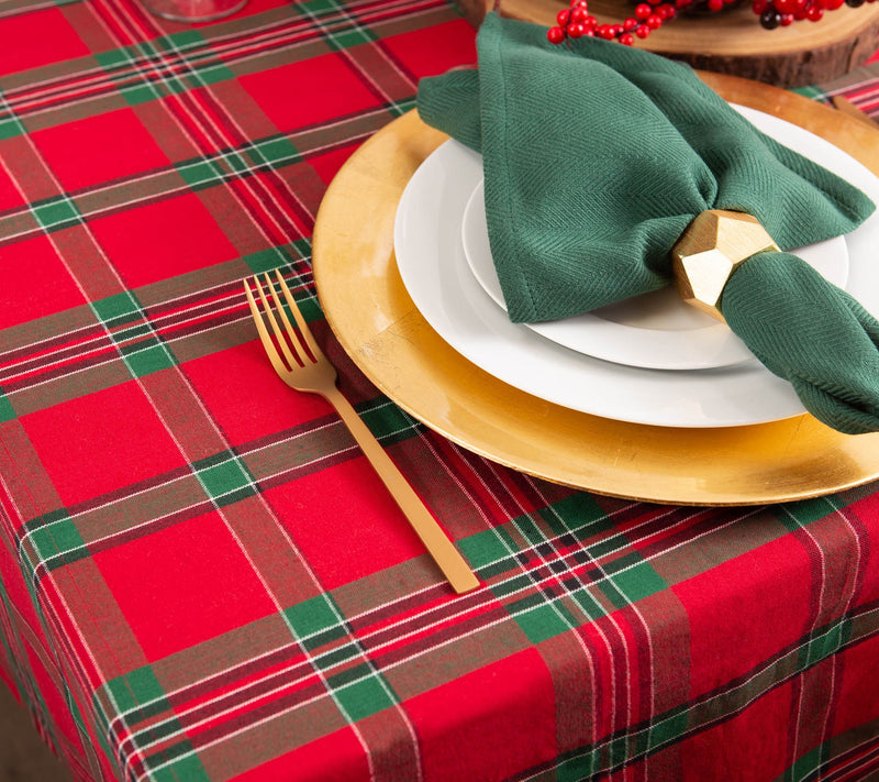 Design Imports Holiday Plaid Tablecloth 60" x 84" — View 5