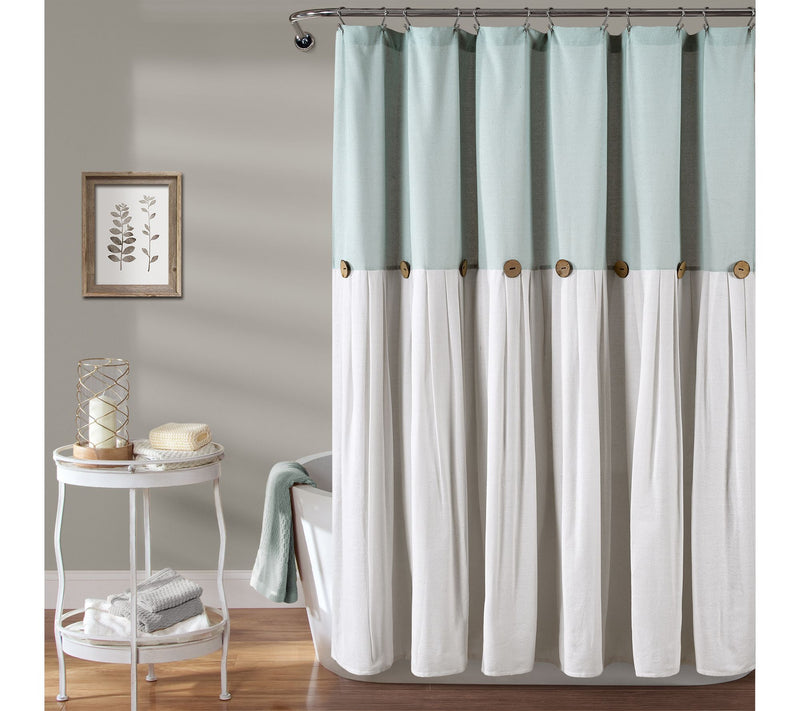 Linen Button 72" x 72" Shower Curtain by Lush Decor — View 5