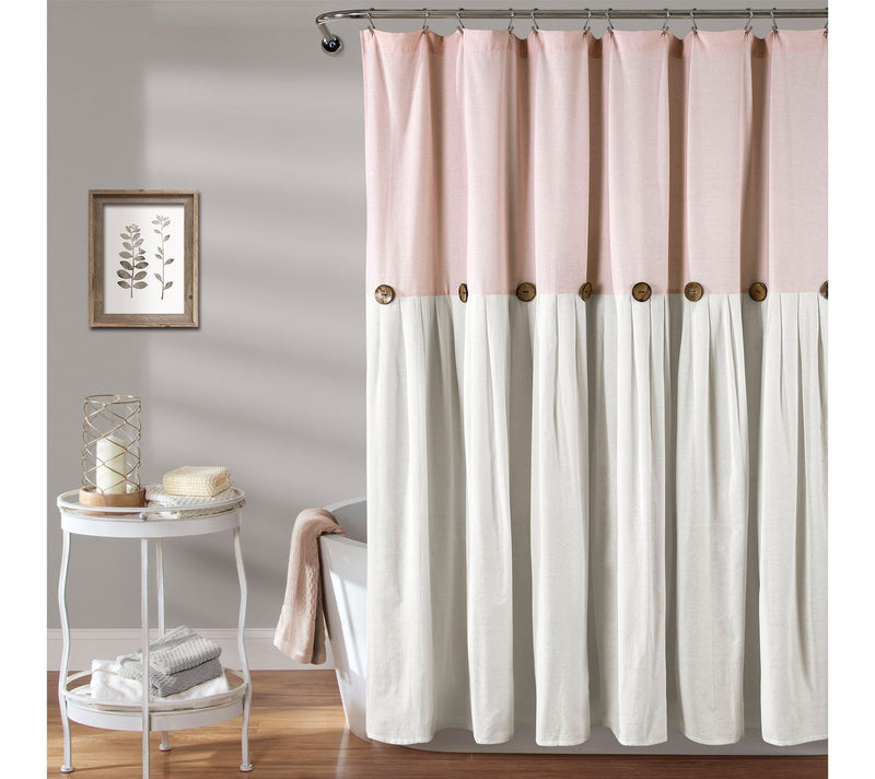 Linen Button 72" x 72" Shower Curtain by Lush Decor — View 7