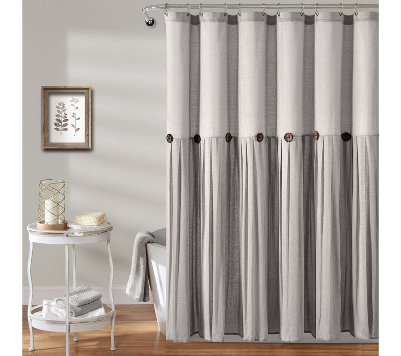 Linen Button 72" x 72" Shower Curtain by Lush Decor — View 15