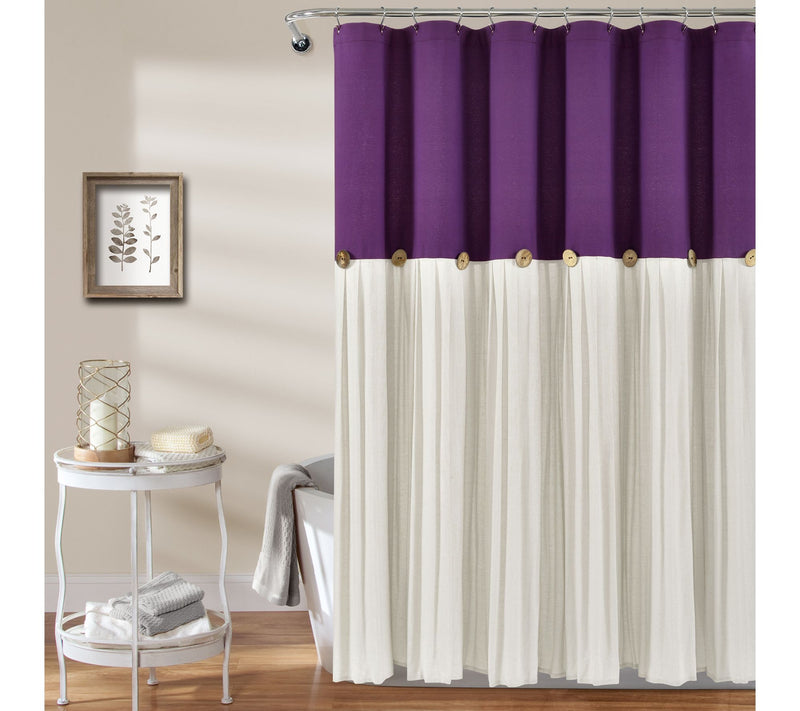 Linen Button 72" x 72" Shower Curtain by Lush Decor — View 19
