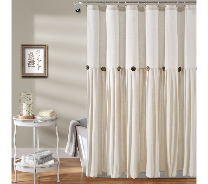 Linen Button 72" x 72" Shower Curtain by Lush Decor — View 17