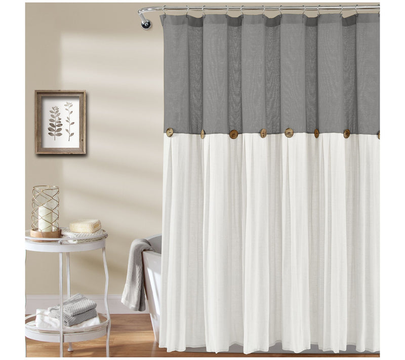 Linen Button 72" x 72" Shower Curtain by Lush Decor — View 21