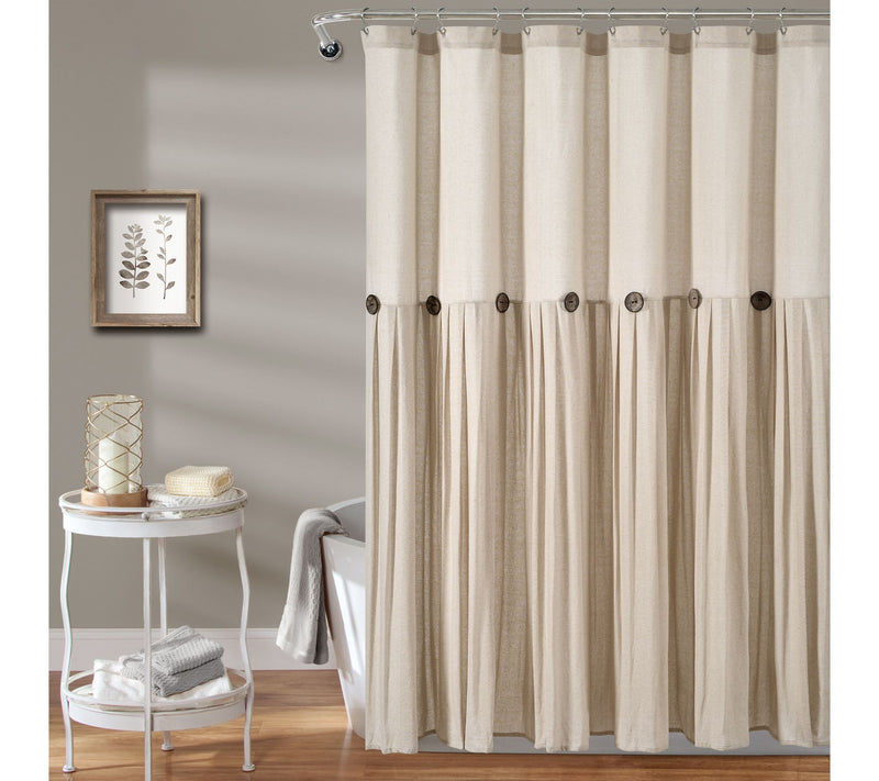 Linen Button 72" x 72" Shower Curtain by Lush Decor — View 13