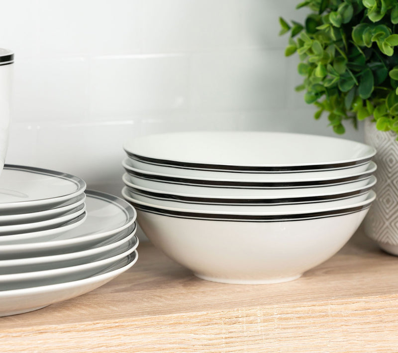 10 Strawberry Street Simply Coupe Banded 16-PcDinnerware Set — View 16
