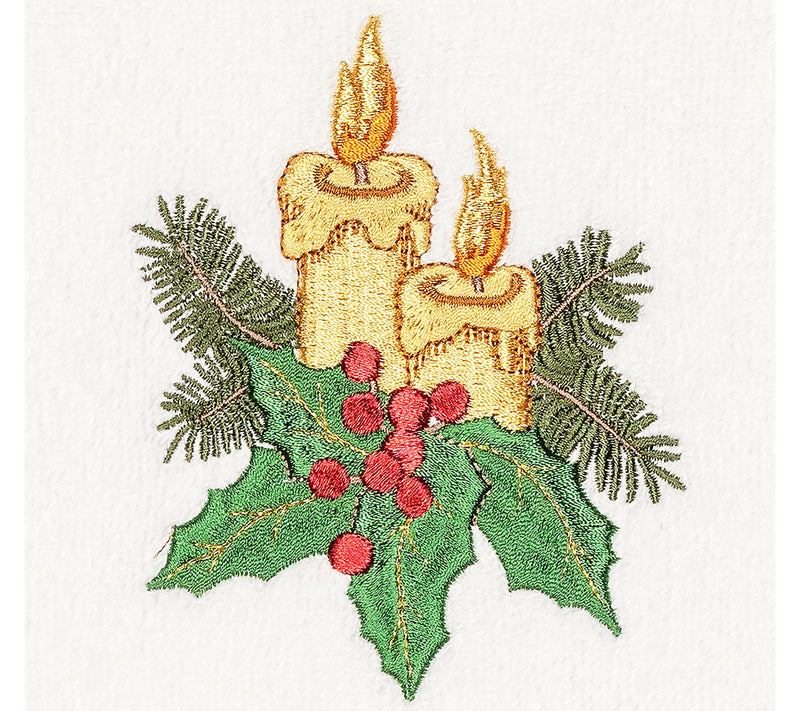 Linum Home Textiles Christmas Candles 2-Piece Hand Towels — View 7