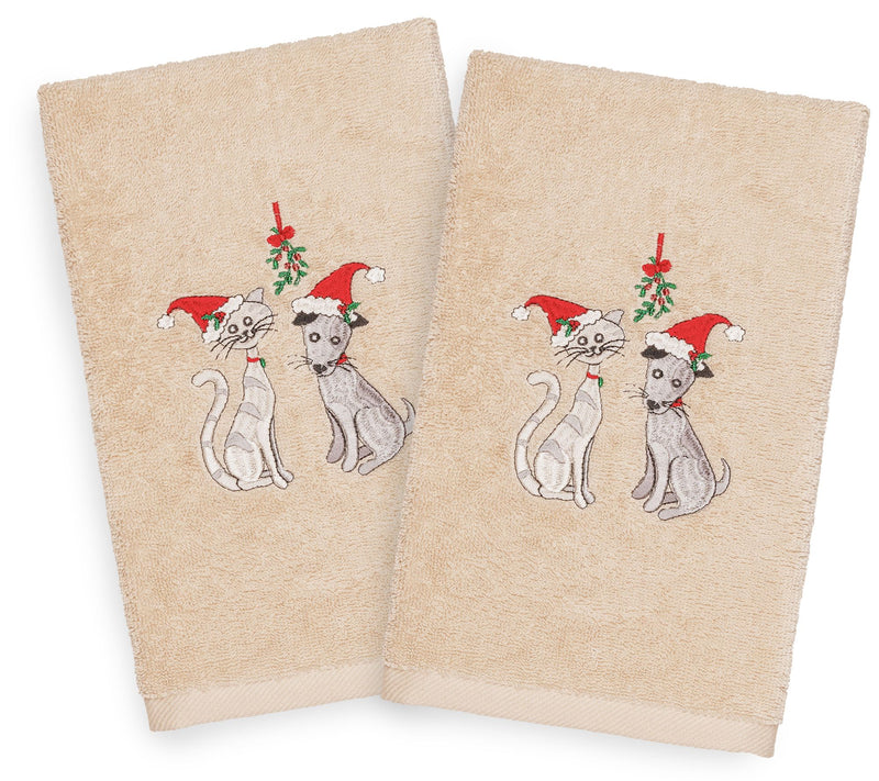 Linum Home Textiles Christmas Cute Couple 2-Piece Hand Towels — View 5
