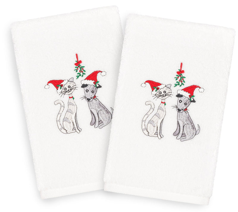 Linum Home Textiles Christmas Cute Couple 2-Piece Hand Towels — View 3