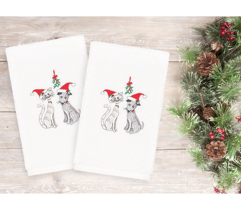 Linum Home Textiles Christmas Cute Couple 2-Piece Hand Towels — View 6