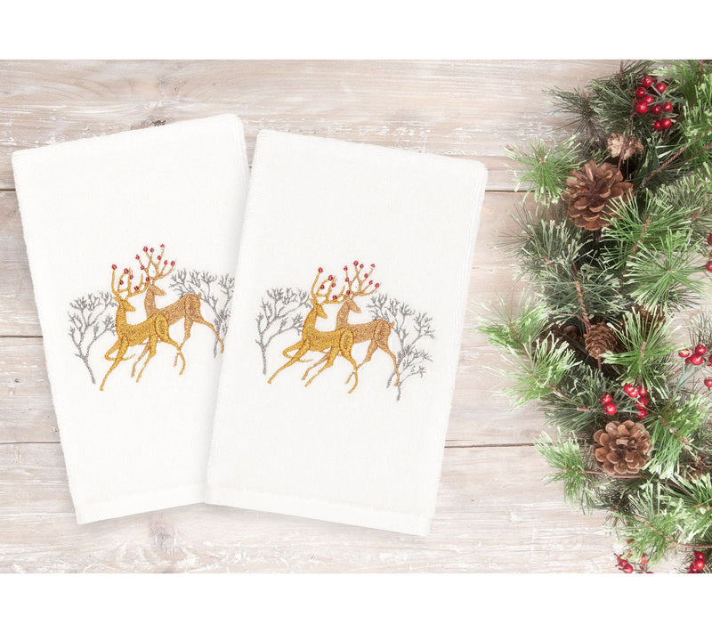 Linum Home Textiles Christmas Deer Pair 2-Piece Hand Towels — View 6
