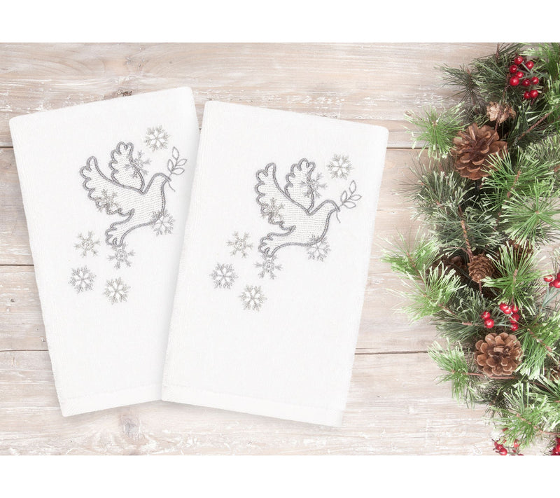 Linum Home Textiles Christmas Dove 2-Piec e HanTowels — View 6