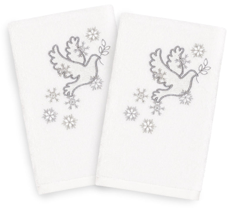 Linum Home Textiles Christmas Dove 2-Piec e HanTowels — View 3