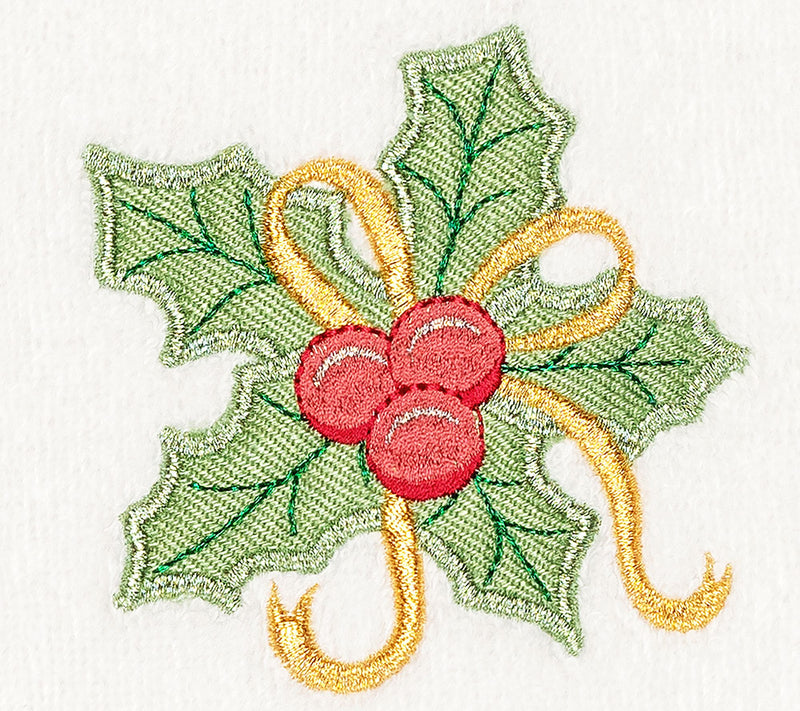 Linum Home Textiles Christmas Holly Bunch 2-Piece Hand Towels — View 7