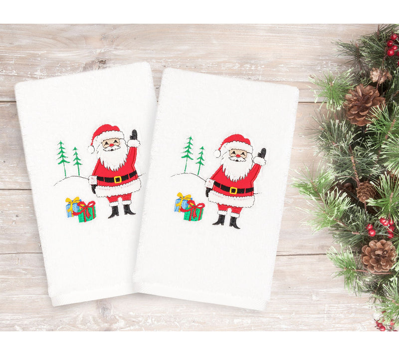 Linum Home Textiles Christmas Santa Waving 2-Piece Hand Towels — View 6