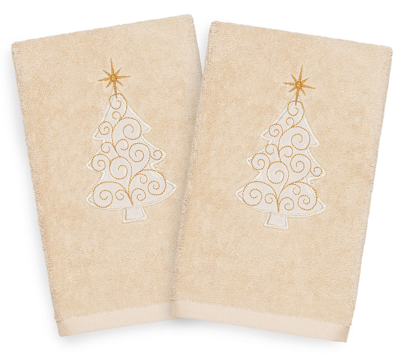 Linum Home Textiles Christmas Scroll Tree 2-Piece Hand Towels — View 5
