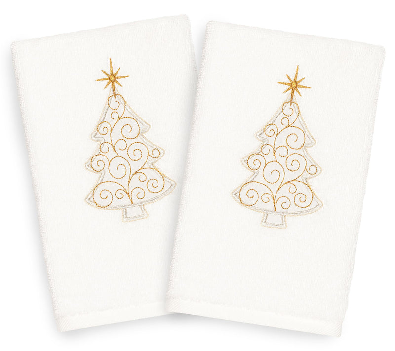 Linum Home Textiles Christmas Scroll Tree 2-Piece Hand Towels — View 3