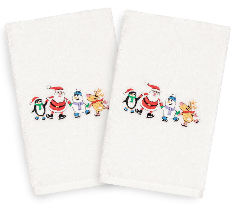 Linum Home Textiles Christmas Skating Party 2-PC Hand Towels — Main view