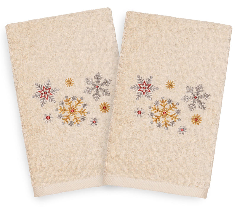 Linum Home Textiles Christmas Snowfall 2-Piec eHand Towels — View 5