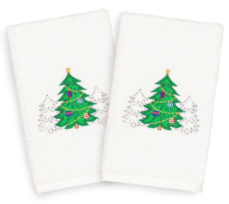 Linum Home Textiles Christmas Three Trees 2-Piece Hand Towels — Main view