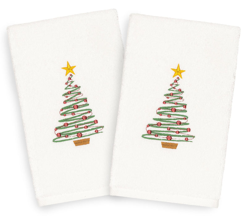 Linum Home Textiles Christmas Tree 2-Piece HandTowels — View 3