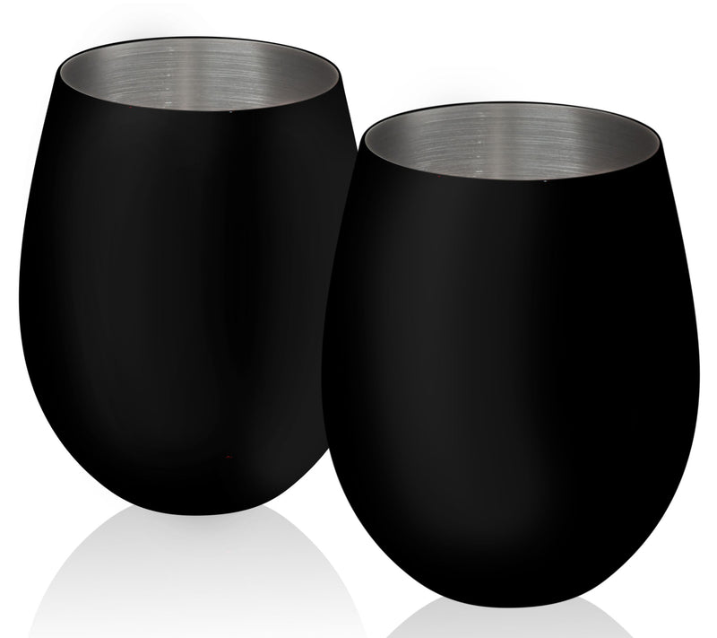 Artland Colton Set of 2 Chalkable Stemless Wine Glasses — Main view