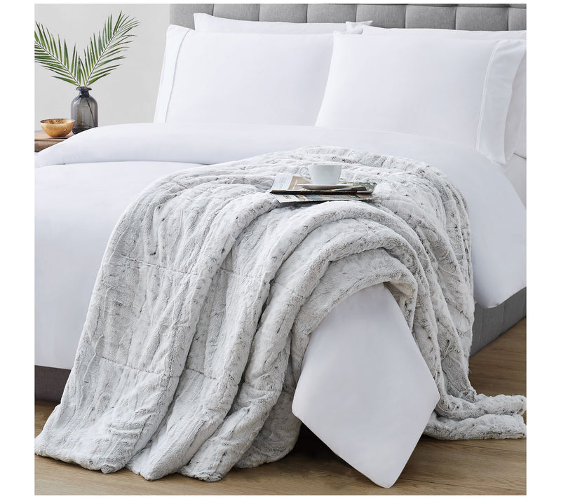 Christian Siriano NY Snow Leopard Faux Fur Throw with Gift Box — View 8