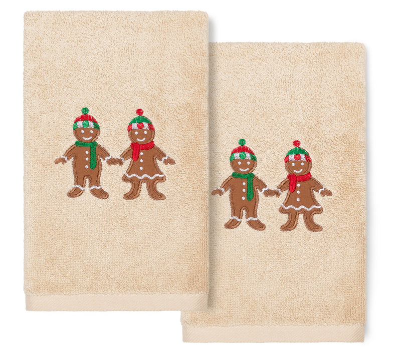 Linum Home Textiles Christmas Gingerbread 2-Piece Hand Towels — Main view