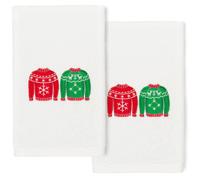 Linum Home Textiles Christmas Sweaters 2-Piece Hand Towels — View 3